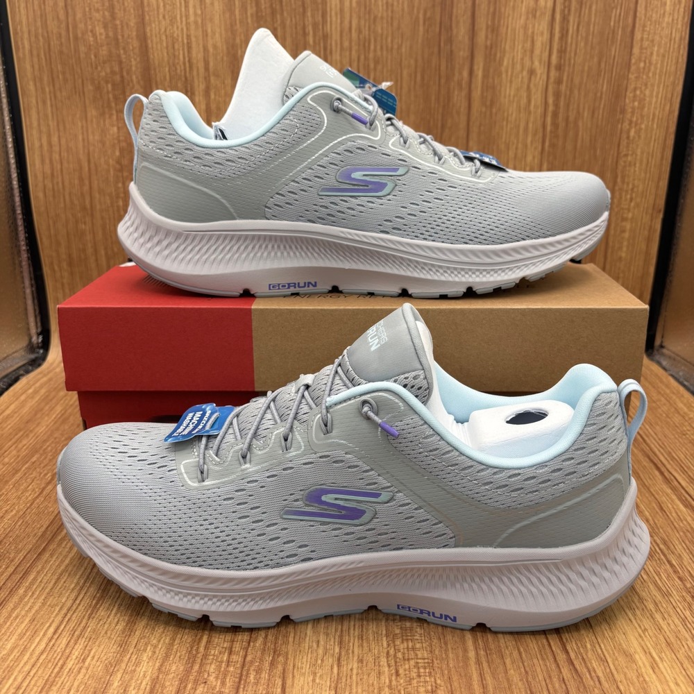 Skechers Go Run Consistent 2.0 Zisa Womens 11 Gray‎ Blue Running Sneakers NEW